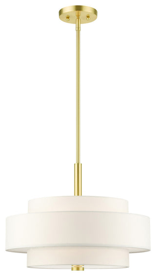 Livex Lighting 50874 Meridian 4 Light 18"W Drum Chandelier - Satin Brass
