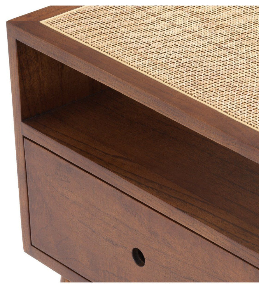 Rattan V-Legged Bedside Table, Eichholtz Latour