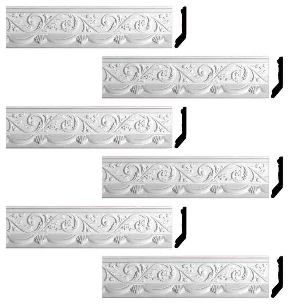 Cornice White Urethane  82 3/4" L  Letreamont Ornate |