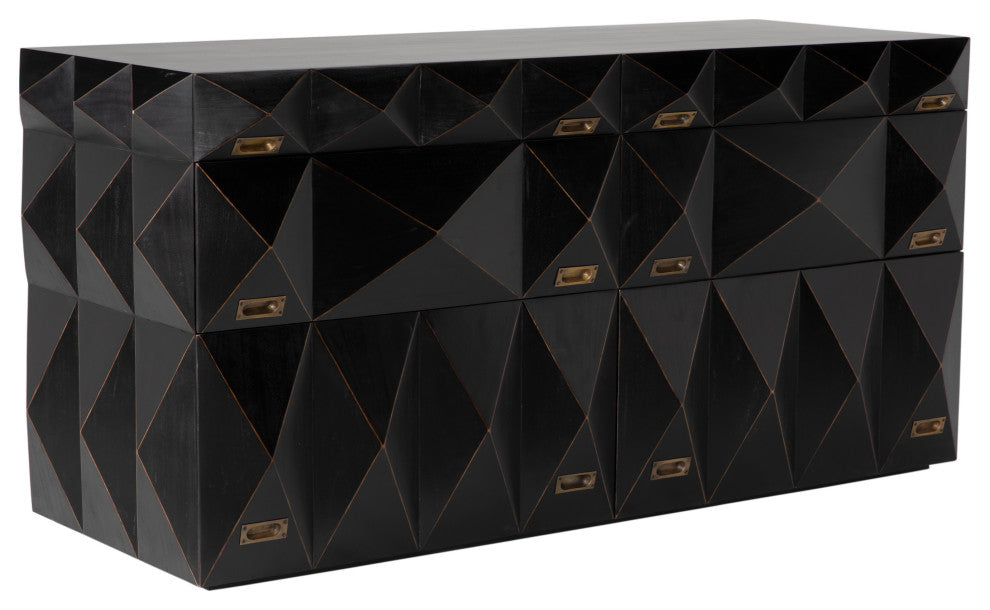 NOIR Furniture - Allegra Dresser in Hand Rubbed Black - GDRE248HB
