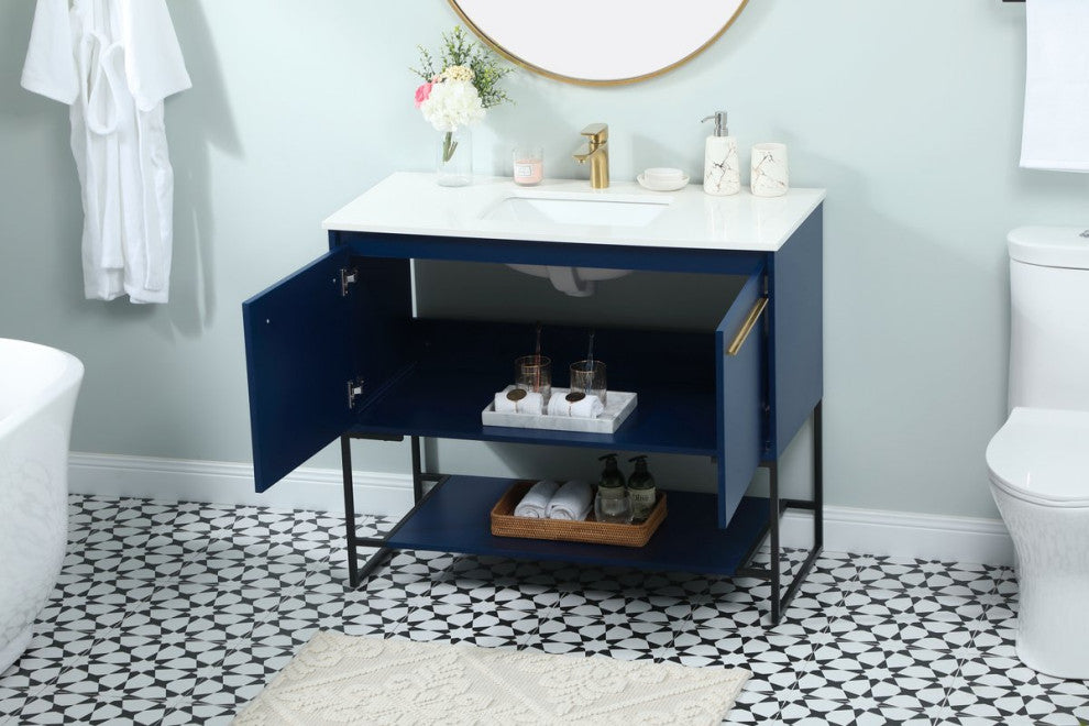 Sue 40" Single Bathroom Vanity, Blue