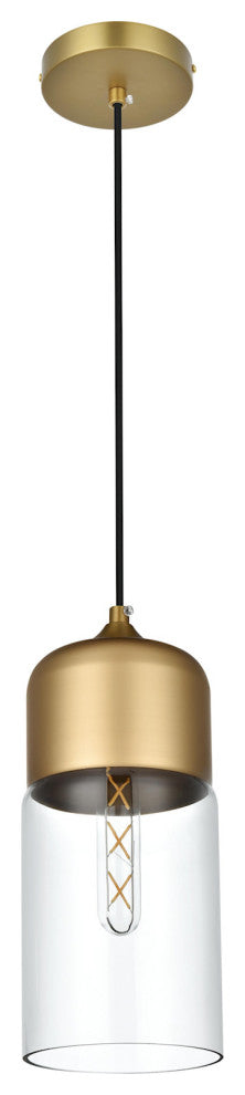 Elegant Lighting LD2240 Ashwell 5"W Mini Pendant - Satin Gold