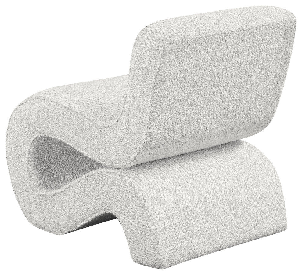Desiree Boucle Fabric Upholstered Accent Chair, Cream