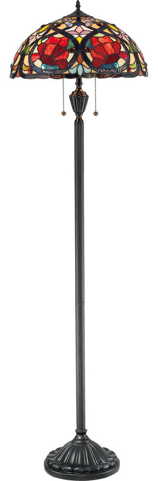 Quoizel 2 Light Larissa Tiffany Floor Lamp in Vintage Bronze - TF879F