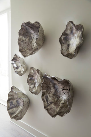 Cast Onyx Wall Bowl, Silver, Small