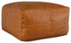 Cheyenne Genuine Leather 24" Square Brown Pouf by Kosas Home