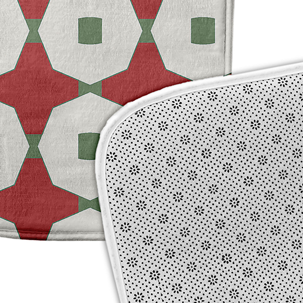 34" x 21" Button Up Bathmat, Ligonberry Red