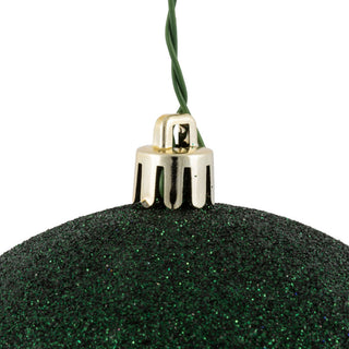 Vickerman 4" Midnight Green Glitter Ball Ornament, 6 per Bag