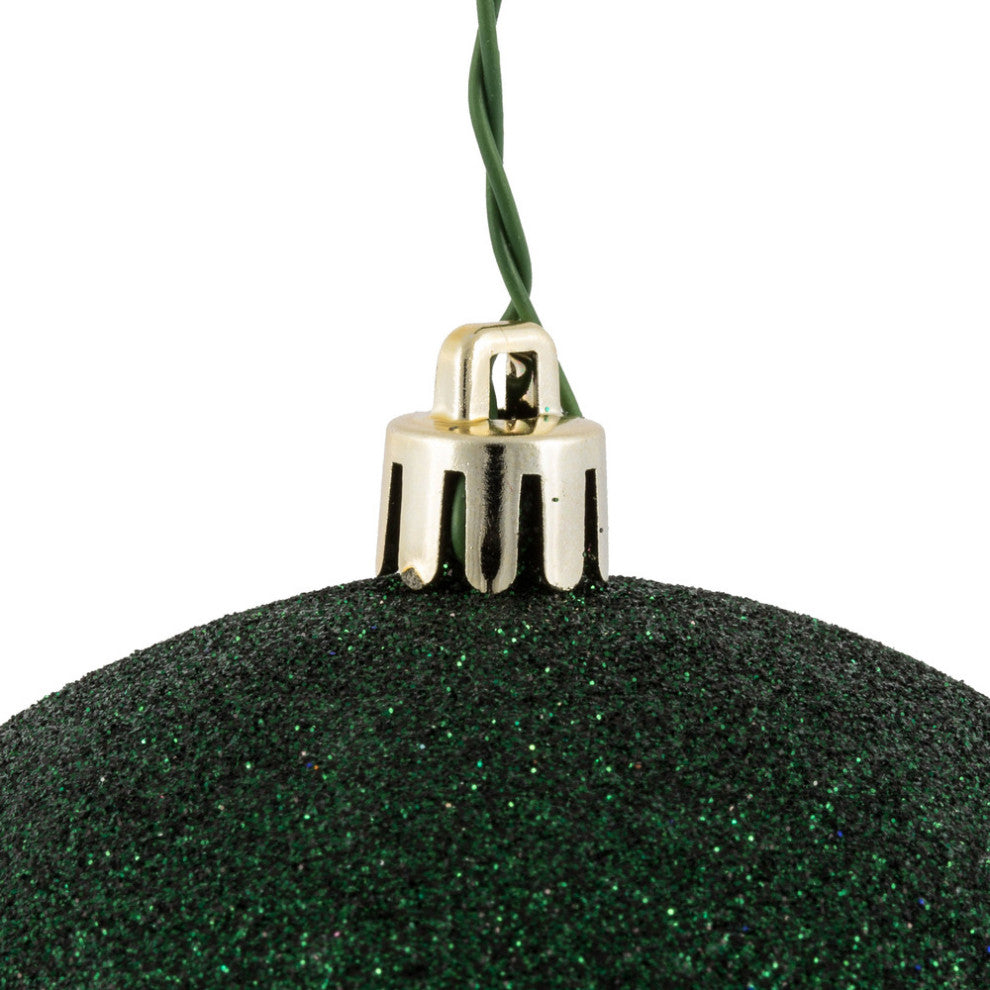 Vickerman 4" Midnight Green Glitter Ball Ornament, 6 per Bag