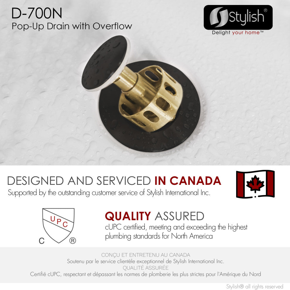 STYLISH Matte Black Pop-Up Bathroom Sink with Overflow Set of Two