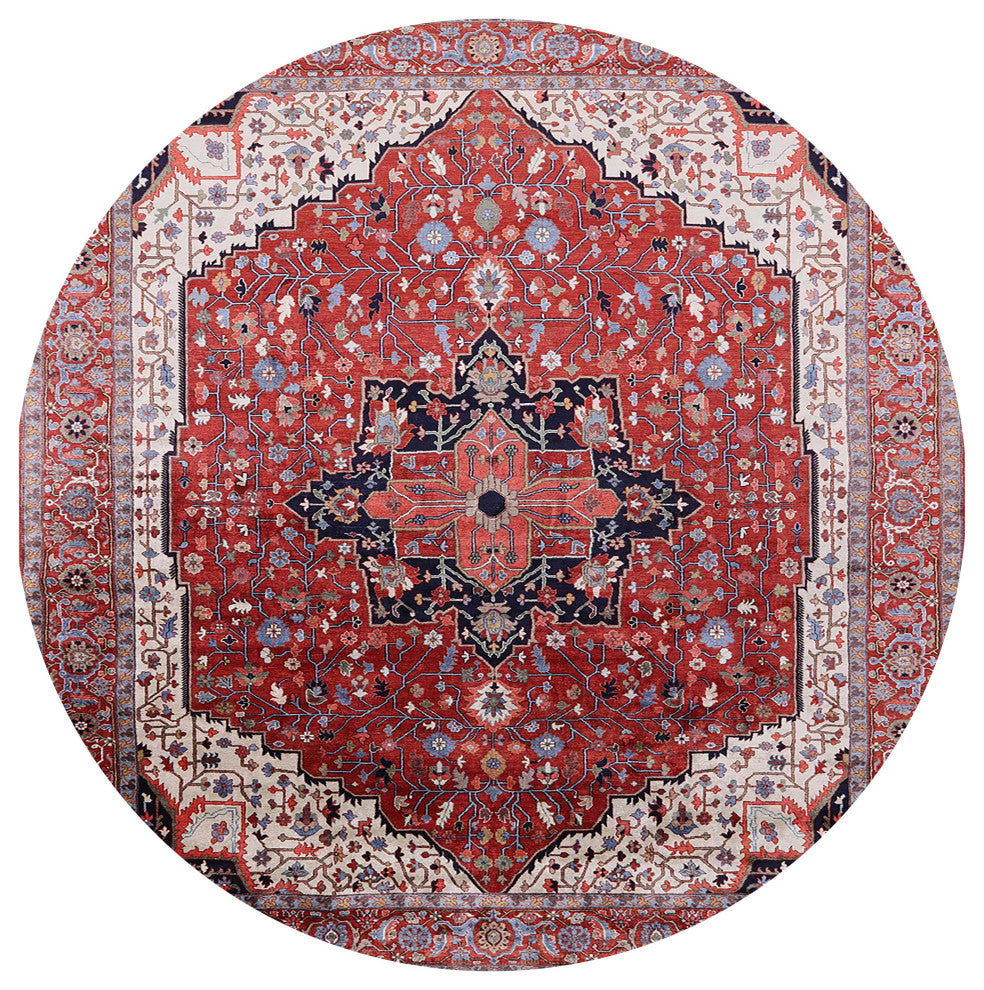 Ahgly Company Indoor Round Mid-Century Modern Area Rugs, 8' Round