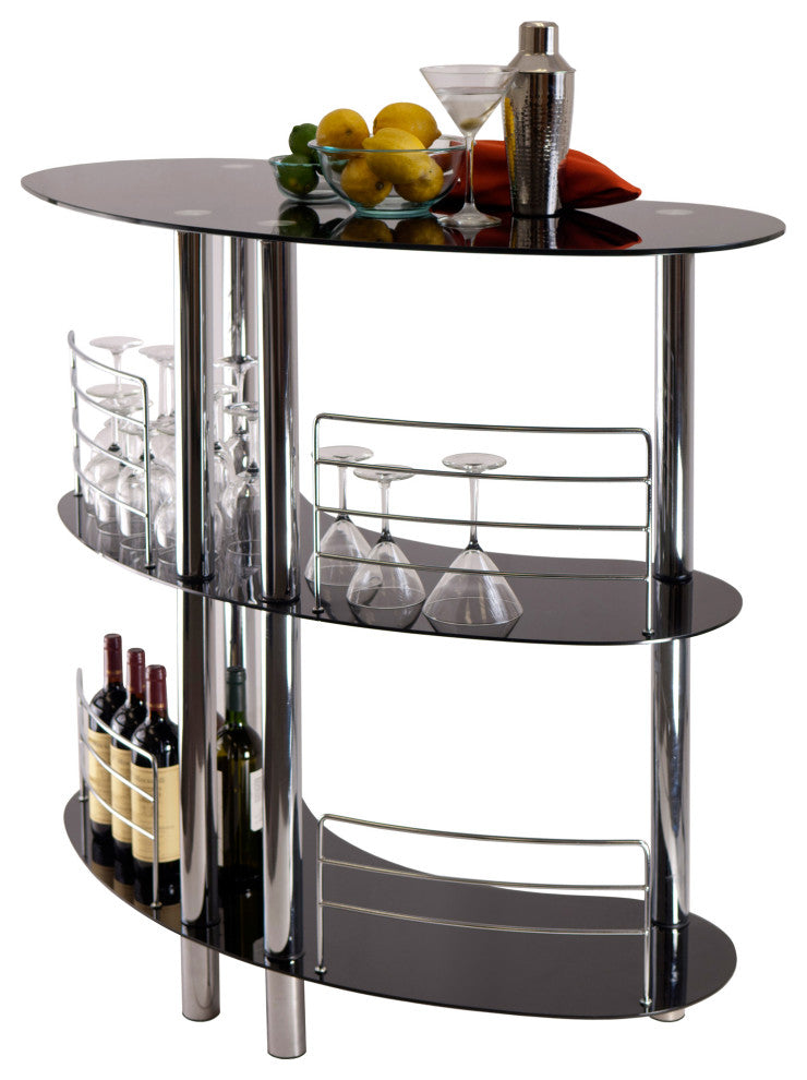 Martini Entertainment Bar, Black and Chrome