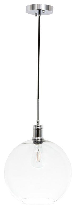 Chrome Finish And Clear Glass 1-Light Pendant