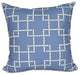 Bamboo 1, Geometric Print Pillow, Blue, 20"x20"
