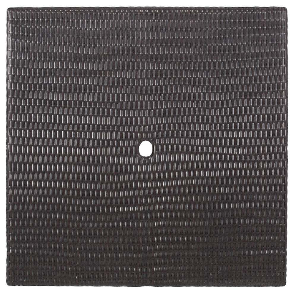 GDF Studio Edene Outdoor Multibrown Wicker Square Dining Table