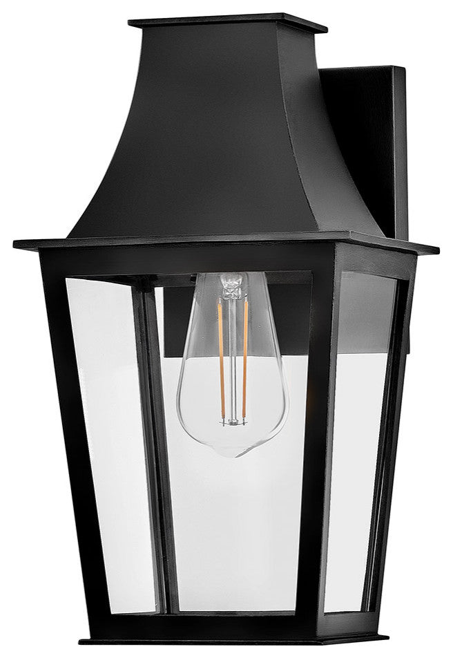 Hinkley Georgetown Small Wall Mount Lantern, Black