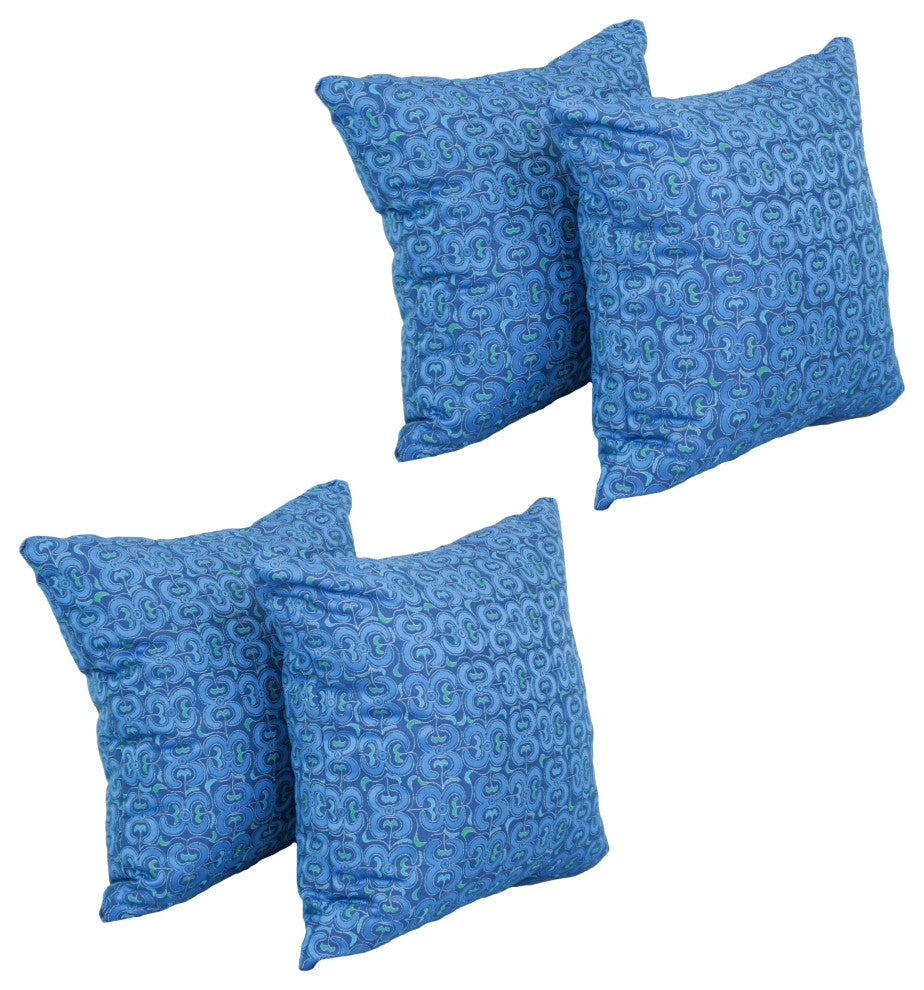 17" Jacquard Throw Pillows With Inserts, Set of 4, Mahlika Caspia
