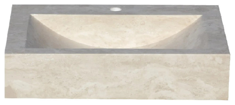 Troia Light Travertine Rectangular Sink Honed and Filled (W)18" (L)21.4 (H)4"