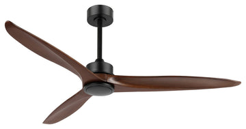 60" 3-Blade Reversible DC Motor Ceiling Fan With Remote, Black