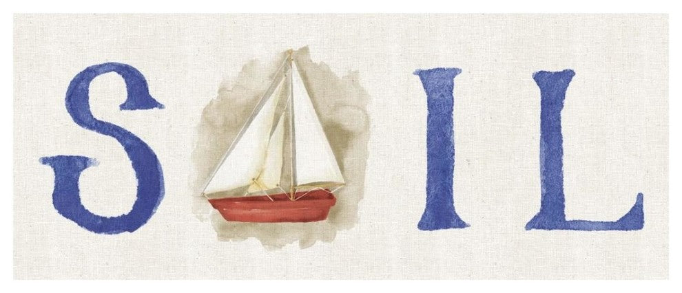 "New Horizons Sail on Linen" Digital Paper Print by Elyse DeNeige, 32"x14"