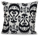 Ikat , Geometric Print Pillow, Black, 16"x16"