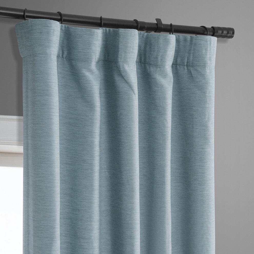 Bellino Blackout Room Darkening Single Panel Curtain, Gulf Blue, 50"x63"