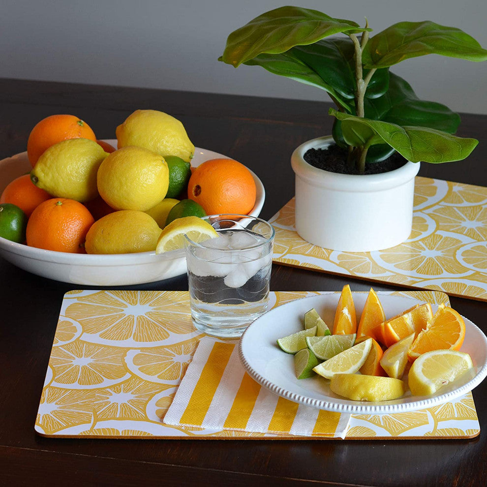 4 Piece Citrus Board Placemat Set