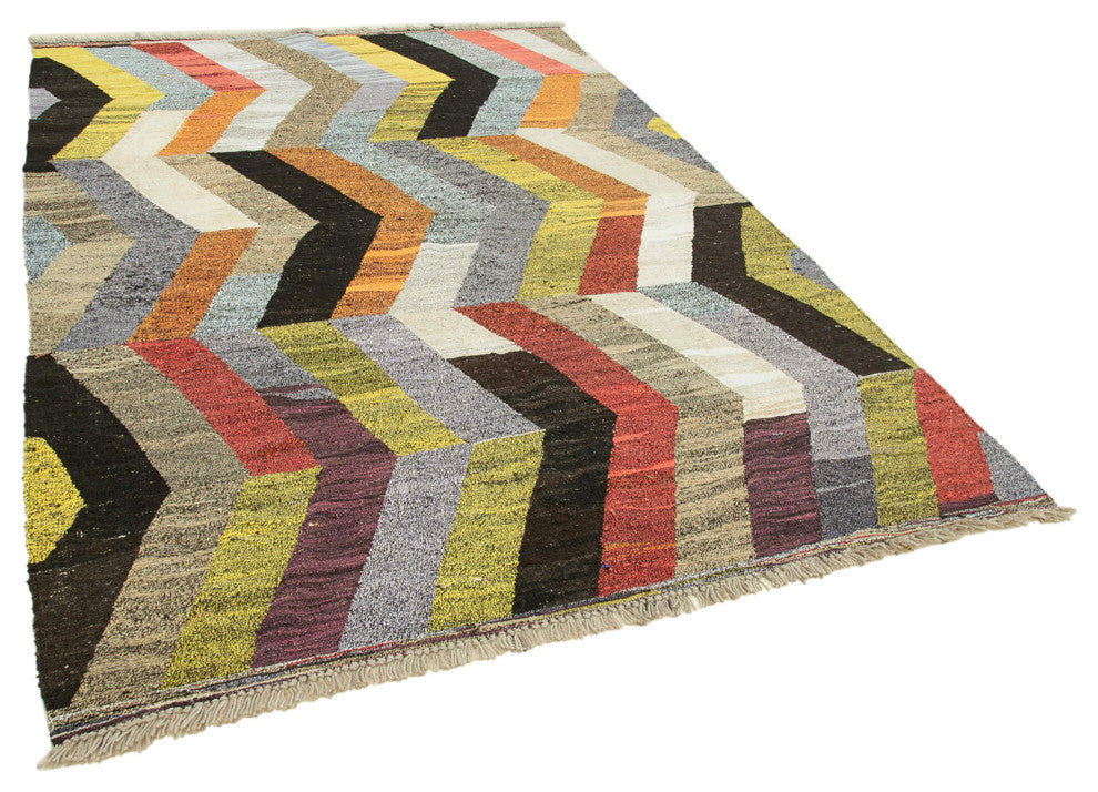 Rug N Carpet - Hand-knotted Turkish 5' 11'' x 8' 0'' Unique Wool Kilim Rug