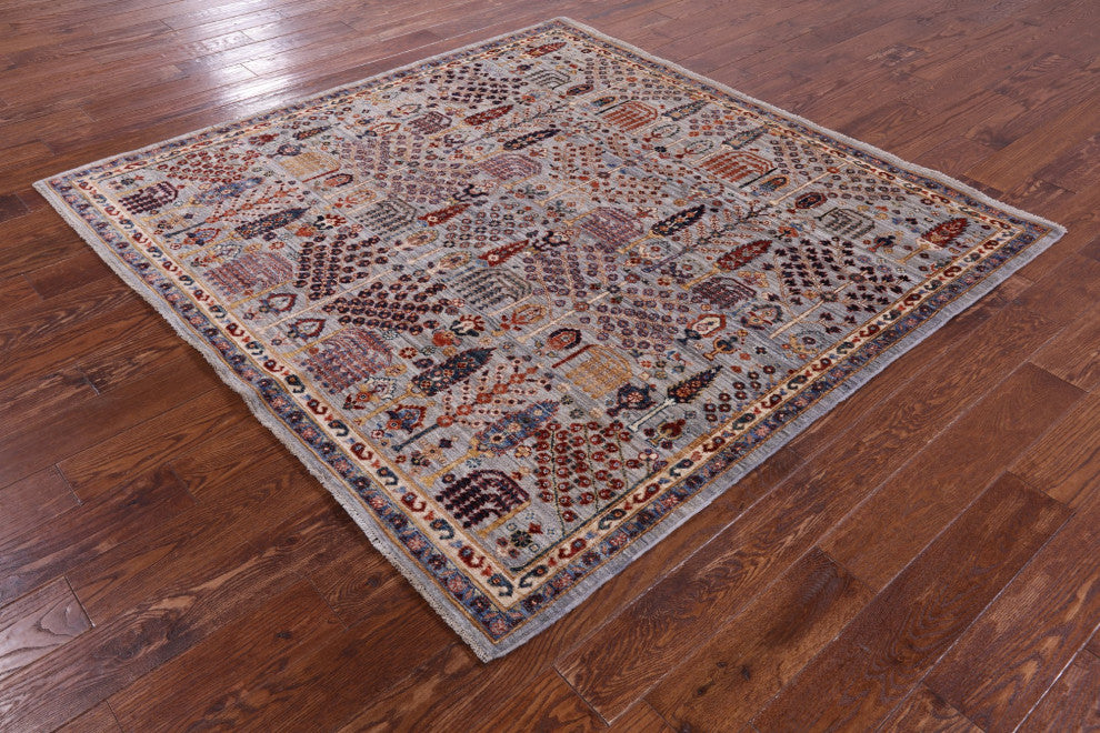 6' Square Persian Ziegler Handmade Wool Rug - Q12885