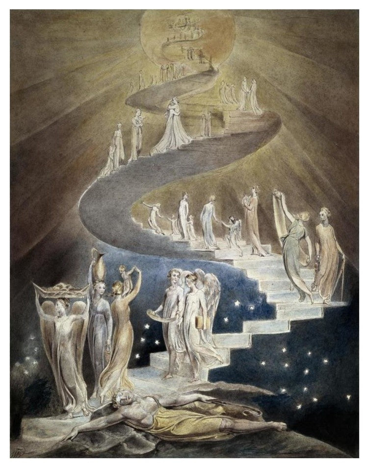 "Jacob's Ladder" Digital Paper Print by William Blake, 19"x24"