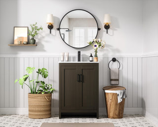 Home Living 24" Single Bathroom Vanity, Mocha Brown