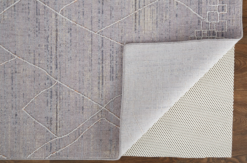 Weave & Wander Edwardo Linear Rug, Gray/Ivory, 1'-8" X 2'-10" Rug