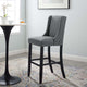 Bar Stool Chair Barstool, Fabric, Wood, Gray, Modern, Bar Pub Restaurant