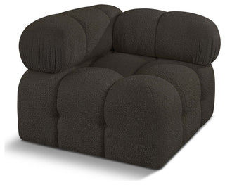 Ames Boucle Fabric Modular Chair, Brown, Corner Chair