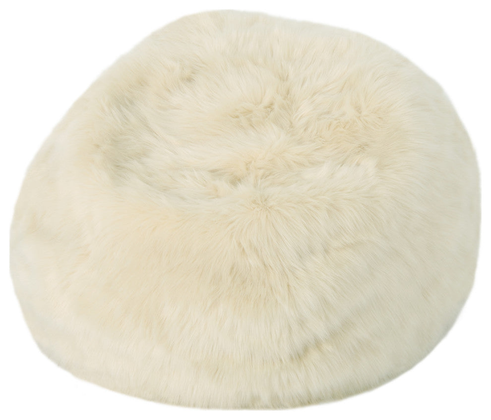 GDF Studio Laraine Furry Glam Taupe Faux Fur 3' Bean Bag
