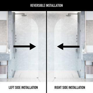 VIGO Arden 34" W x 78" H Frameless Fixed Shower Screen, Chrome, Clear Glass