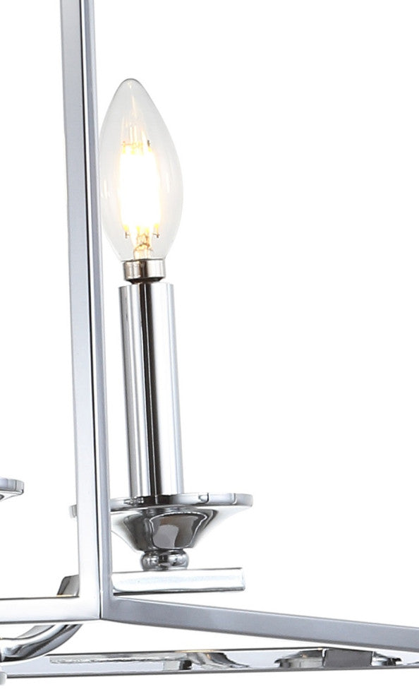Gloria Metal LED Pendant, Chrome, 19"