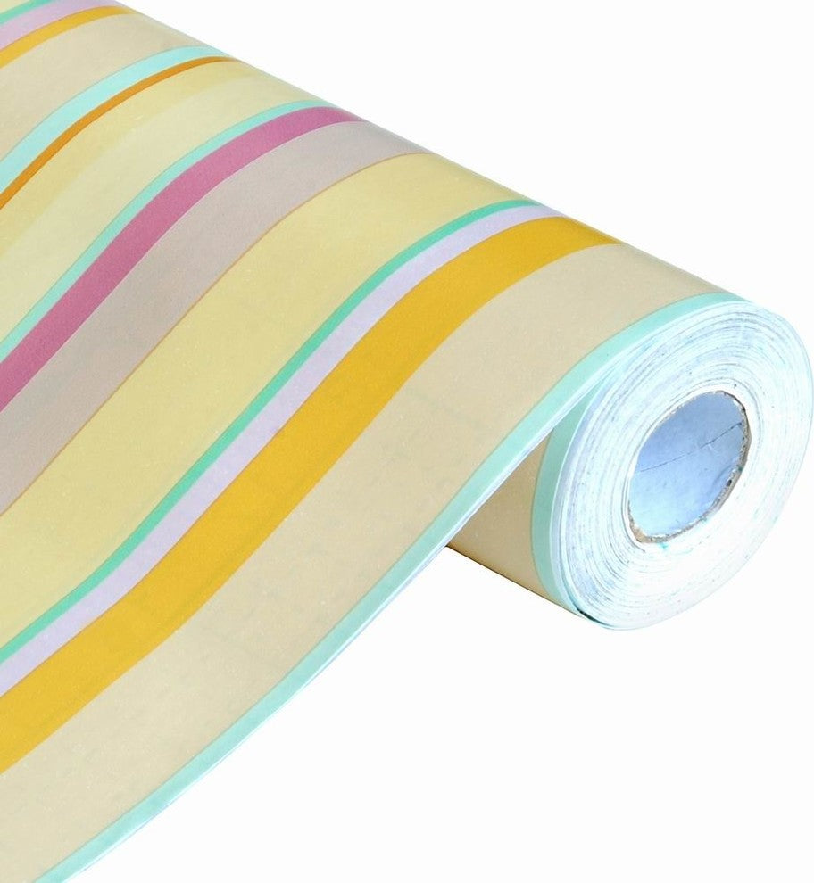 Colorful stripe -3- Self-Adhesive Wallpaper Home Decor(Roll)