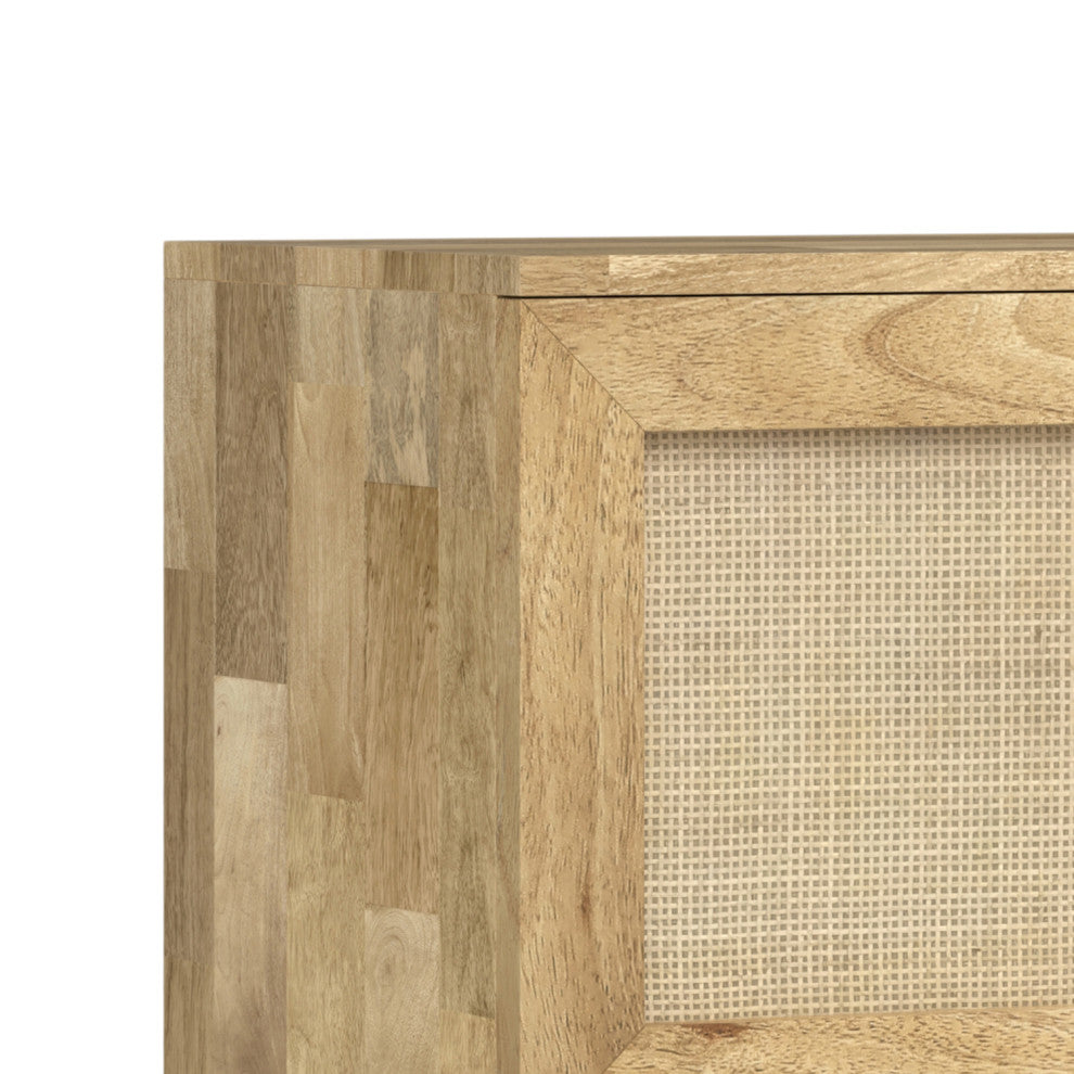 Reeves Solid Mango Wood TV Media Stand, Natural For TVs up to 65 inches