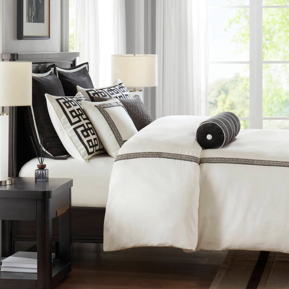 Madison Park Signature Embroidery Oversized Duvet Style Comforter Set