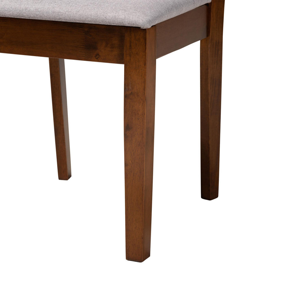 Loni Dining Collection, Gray/Walnut Brown, 5-Piece Dining Set