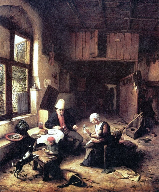 Adriaen Van Ostade Inside a Peasant's Cottage Wall Decal Print