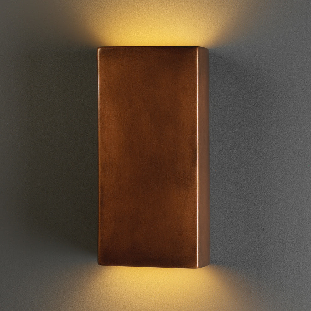Ambiance Large Rectangle, Wall Sconce, Copper