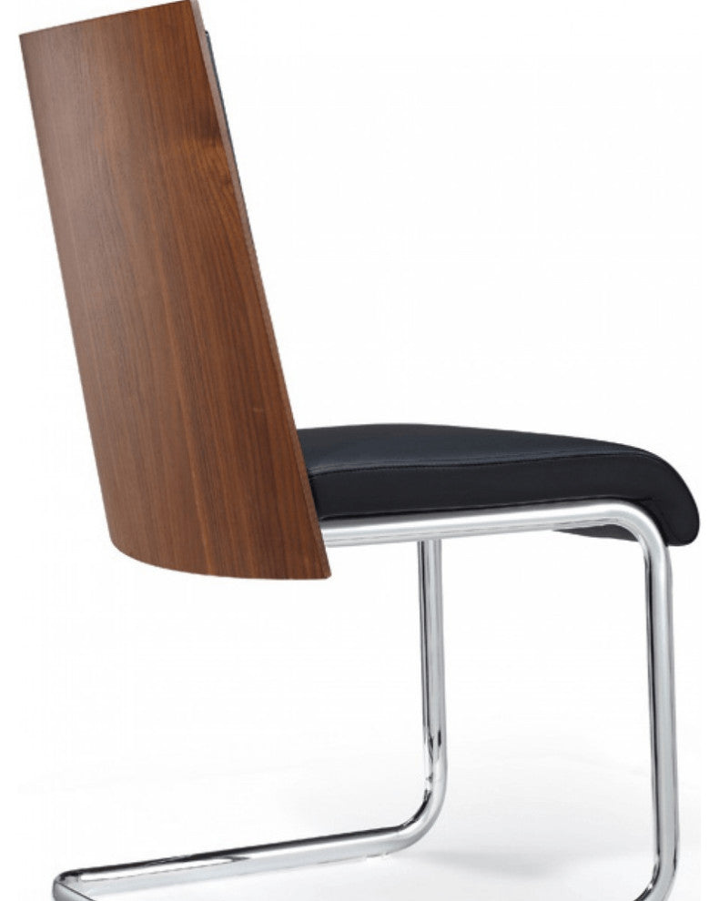 Morgan - Modern Black & Walnut Dining Chair (Set Of 2)