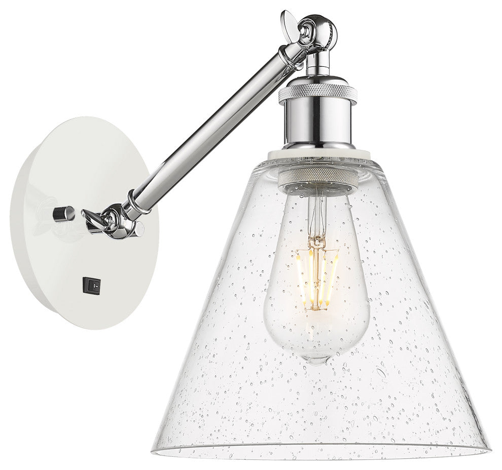 Innovations 317-1W-WPC-GBC-84 1-Light Sconce, White and Polished Chrome