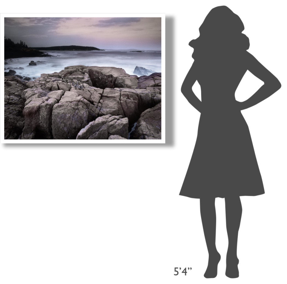 "Sunset, Atlantic Ocean, Thunder Hole, Acadia National Park" Paper Art, 42"x32"