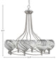 Capri 8-Light Chandelier, Brushed Nickel/Onyx Swirl