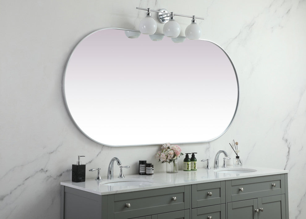 Elegant Lighting MR2A3672 Asha 36" W x 72" H Oval Framed Bathroom - Black