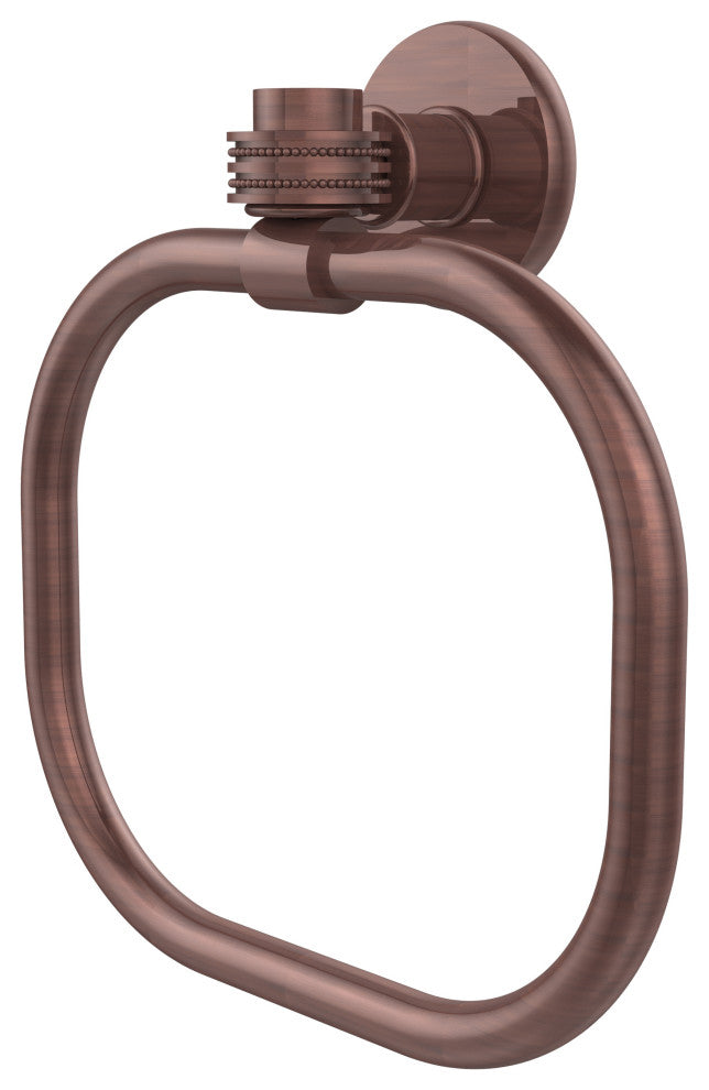 Continental Towel Ring With Dotted Accents, Antique Copper