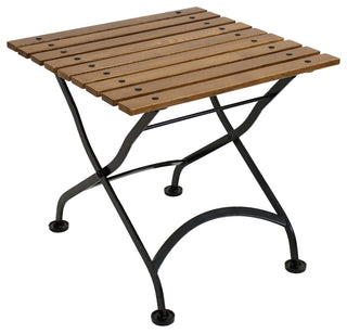 Sunnydaze European 20" Square Chestnut Folding Square Side Table, Brown